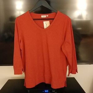 Prairie Cotton 🇺🇸 NWT Cuff Top Redwood Large